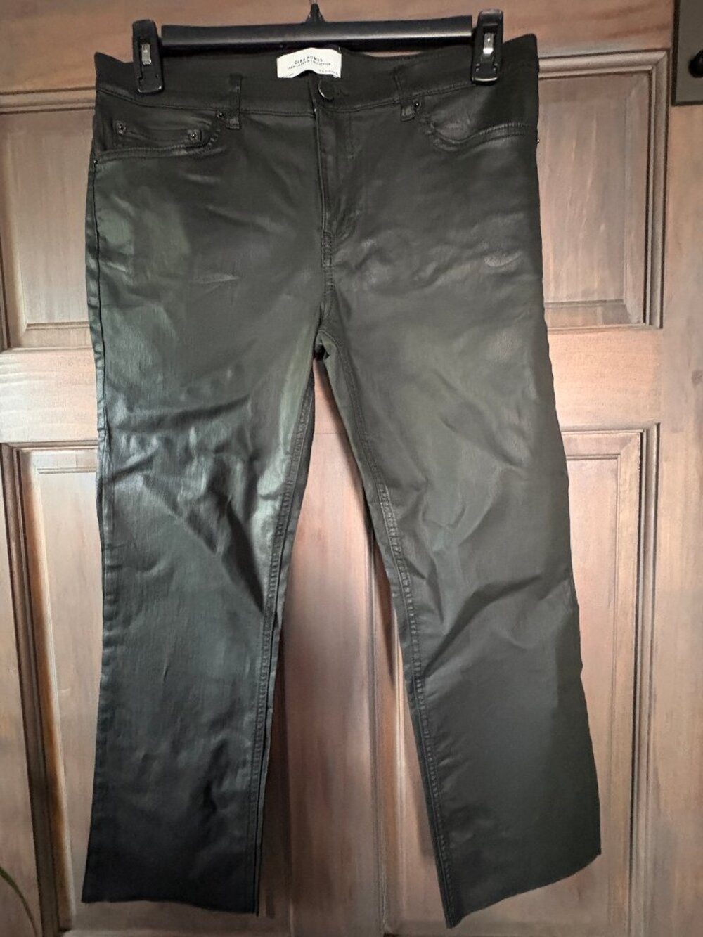 Zara Woman black "leather" pants cropped